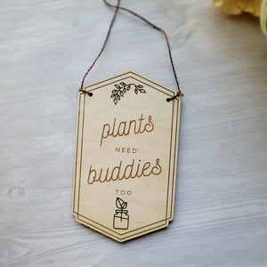 Engraved Wood Plant Signs