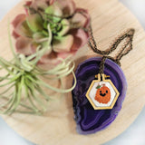 adorable hand embroidered pumpkin necklace