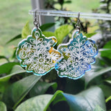 pretty unique floral swag earrings