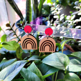 maple rainbow pink earrings