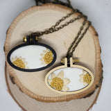 Daisy Doubles Oval Wood Necklaces