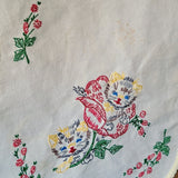 stitched cats with roses wall hanging - EMBER & THREAD