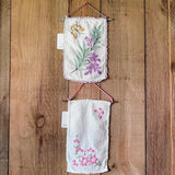 Vintage pink butterfly daisy wall hanging - EMBER & THREAD
