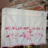 Back of hand embroidered vintage wall hanging