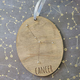 Hand Beaded Stained Wood Astrology Signs