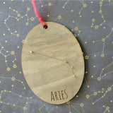 Hand Beaded Stained Wood Astrology Signs