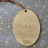 Hand Beaded Stained Wood Astrology Signs