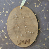 Hand Beaded Stained Wood Astrology Signs