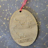 Hand Beaded Stained Wood Astrology Signs