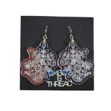 acrylic floral dangle earrings