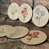 May Lily of the Valley Flower Embroidered Sign