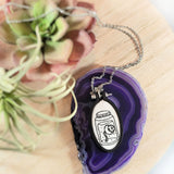 eyeball in a jar embroidered necklace