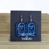 florescent blue acrylic ghost earrings
