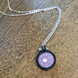full moon celestial hand stitched necklace