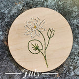 July Water Lily Flower Embroidered Sign