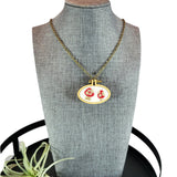 hand embroidered mushroom necklace