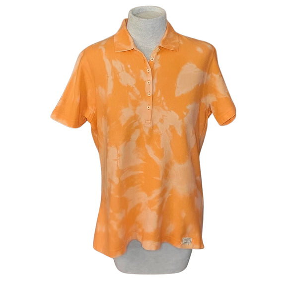 orange bleached polo shirt M