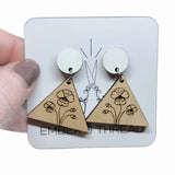 triangle maple floral earrings