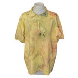pale yellow watercolor polo shirt L