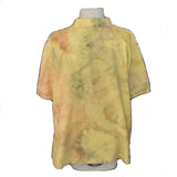 pale yellow watercolor polo shirt L